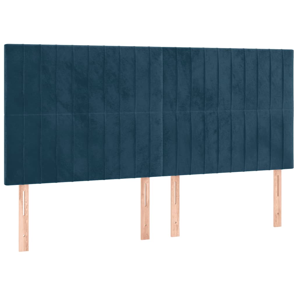 Boxspringbett mit Matratze & LED Dunkelblau 180x200 cm Samt