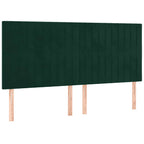 Boxspringbett mit Matratze & LED Dunkelgrün 200x200 cm Samt