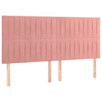 Boxspringbett mit Matratze & LED Rosa 200x200 cm Samt