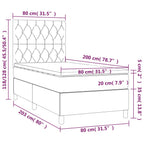 Boxspringbett mit Matratze & LED Dunkelgrau 80x200 cm Samt