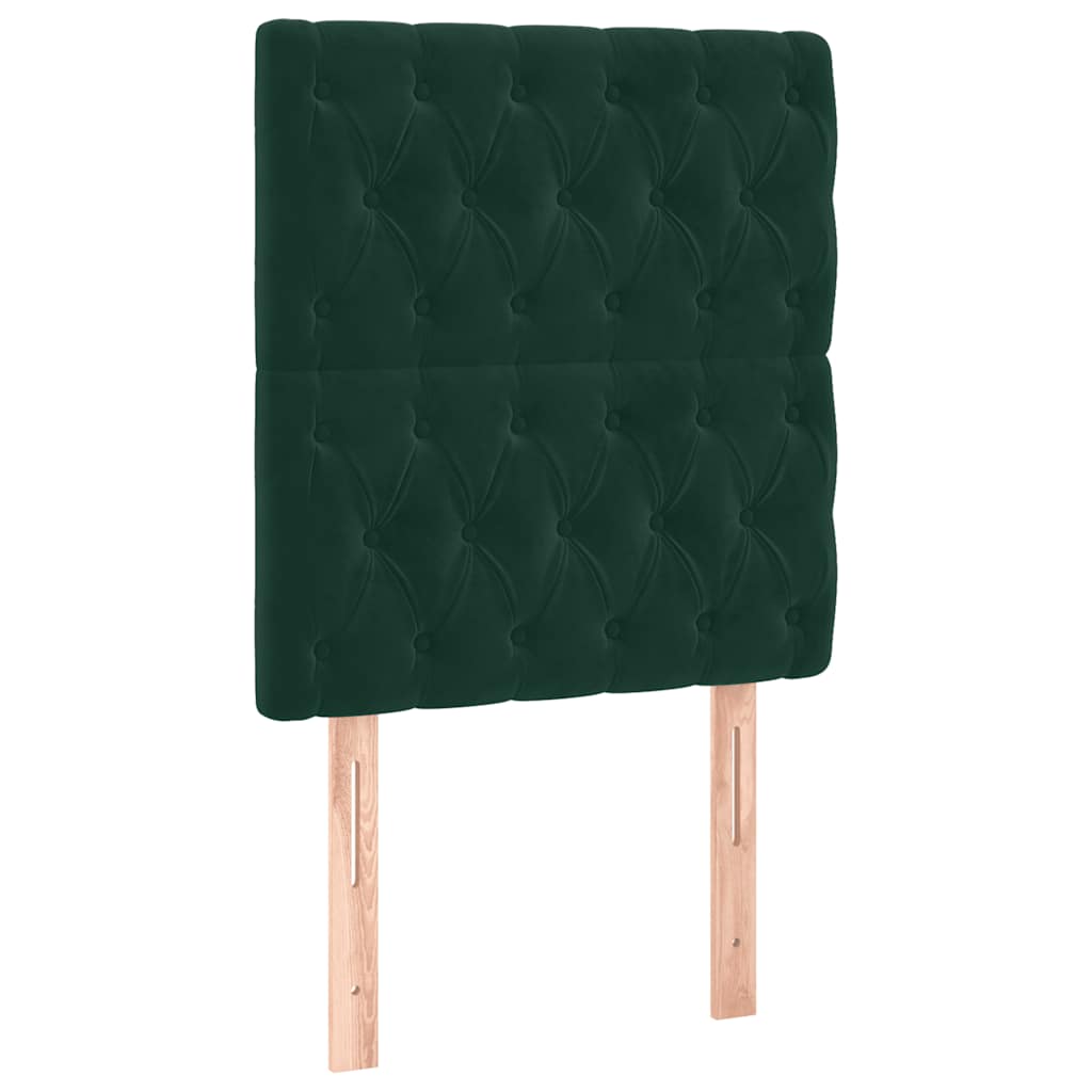 Boxspringbett mit Matratze & LED Dunkelgrün 90x200 cm Samt