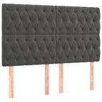 Boxspringbett mit Matratze & LED Dunkelgrau 140x200 cm Samt
