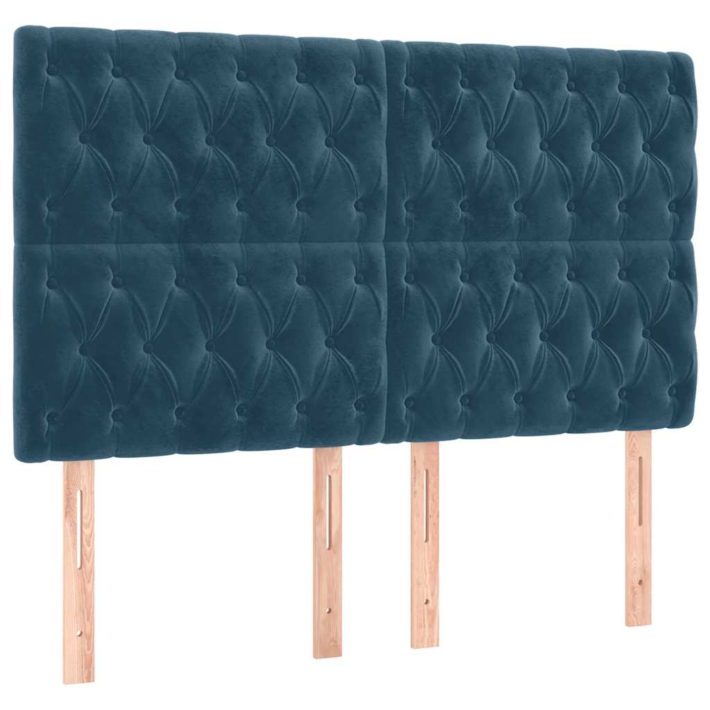 Boxspringbett mit Matratze & LED Dunkelblau 140x200 cm Samt