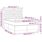 Boxspringbett mit Matratze & LED Dunkelblau 140x200 cm Samt
