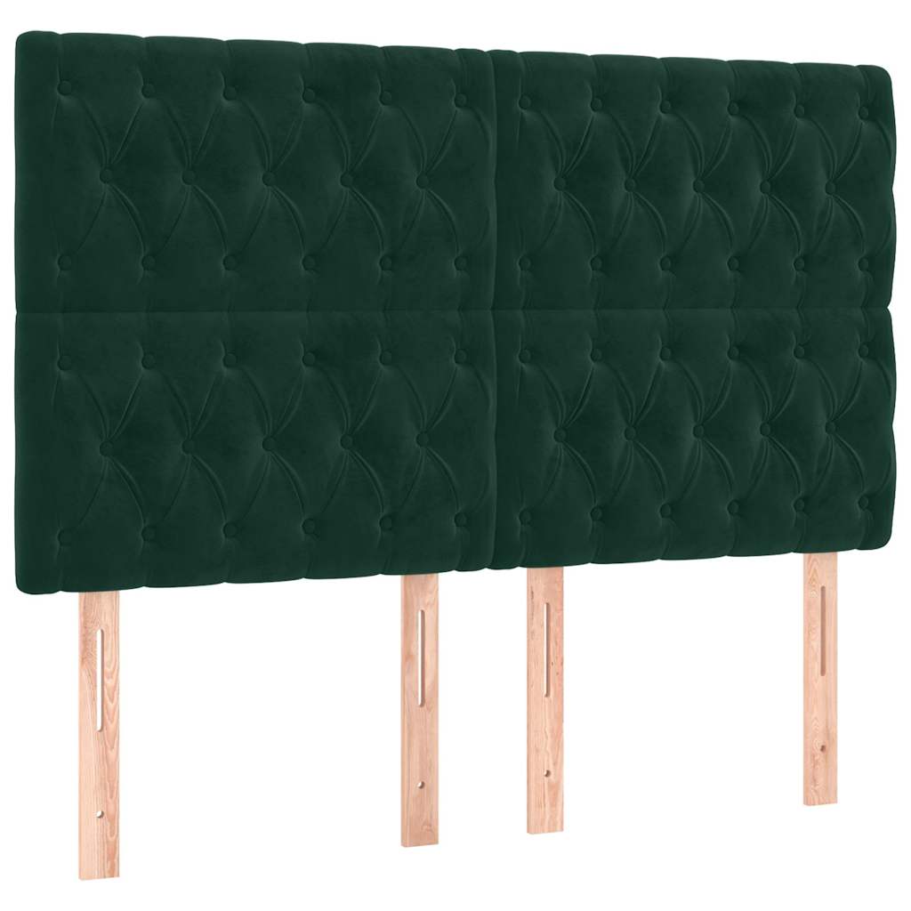 Boxspringbett mit Matratze & LED Dunkelgrün 180x200 cm Samt
