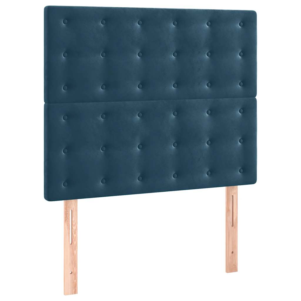 Boxspringbett mit Matratze & LED Dunkelblau 80x200 cm Samt