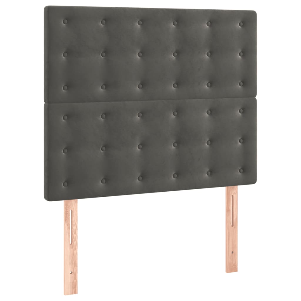 Boxspringbett mit Matratze & LED Dunkelgrau 90x190 cm Samt