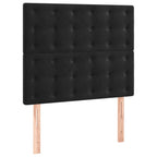 Boxspringbett mit Matratze & LED Schwarz 90x190 cm Samt
