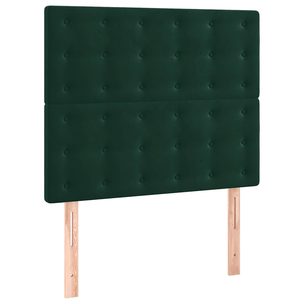 Boxspringbett mit Matratze & LED Dunkelgrün 90x190 cm Samt