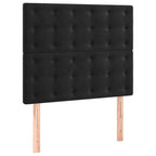 Boxspringbett mit Matratze & LED Schwarz 100x200 cm Samt