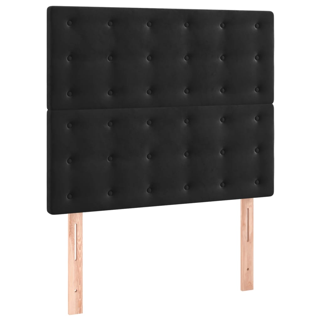 Boxspringbett mit Matratze & LED Schwarz 100x200 cm Samt