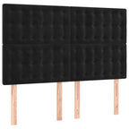Boxspringbett mit Matratze & LED Schwarz 140x190 cm Samt