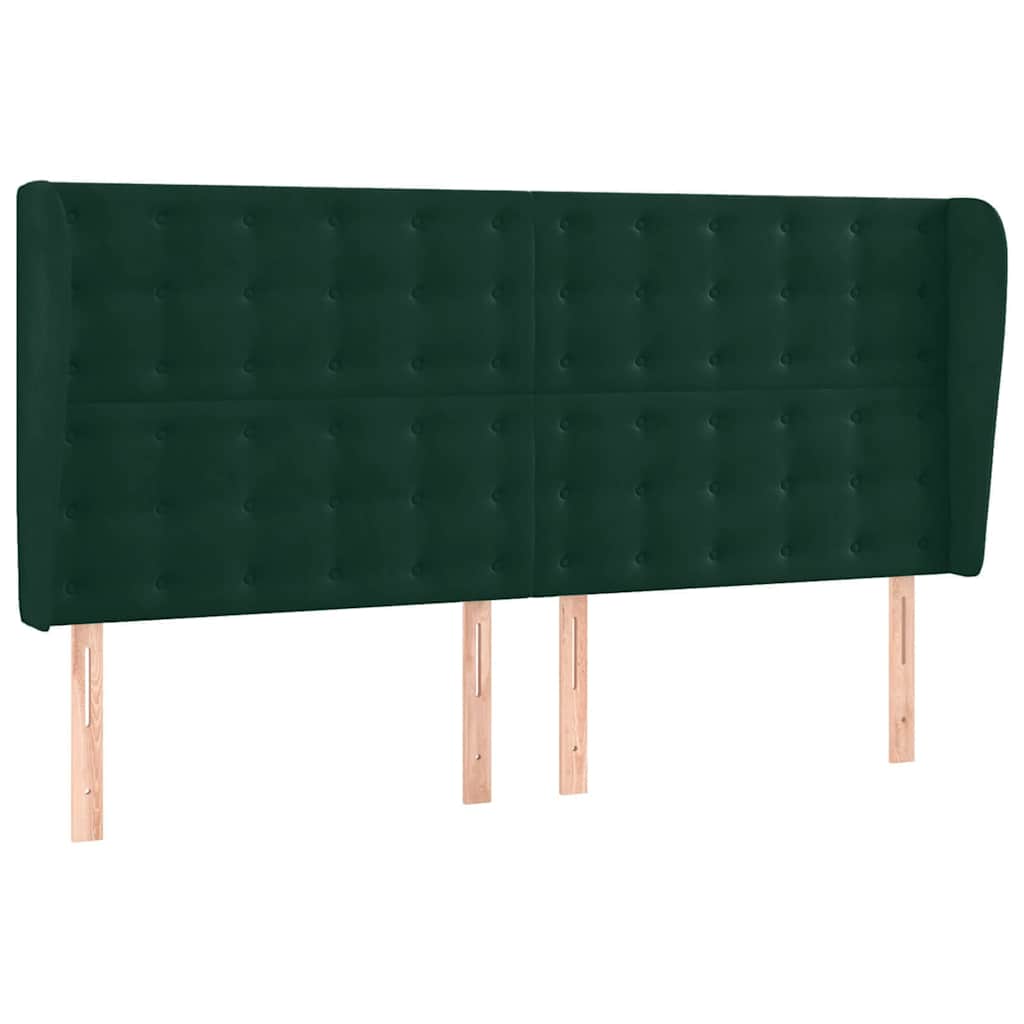 Boxspringbett mit Matratze & LED Dunkelgrün 200x200 cm Samt
