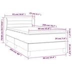 Boxspringbett mit Matratze Blau 90x200 cm Stoff