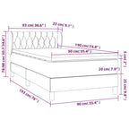 Boxspringbett mit Matratze Schwarz 90x190 cm Stoff