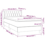Boxspringbett mit Matratze Schwarz 100x200 cm Stoff