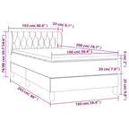 Boxspringbett mit Matratze Creme 100x200 cm Stoff