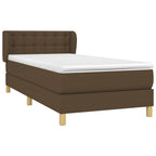 Boxspringbett mit Matratze Dunkelbraun 90x200 cm Stoff