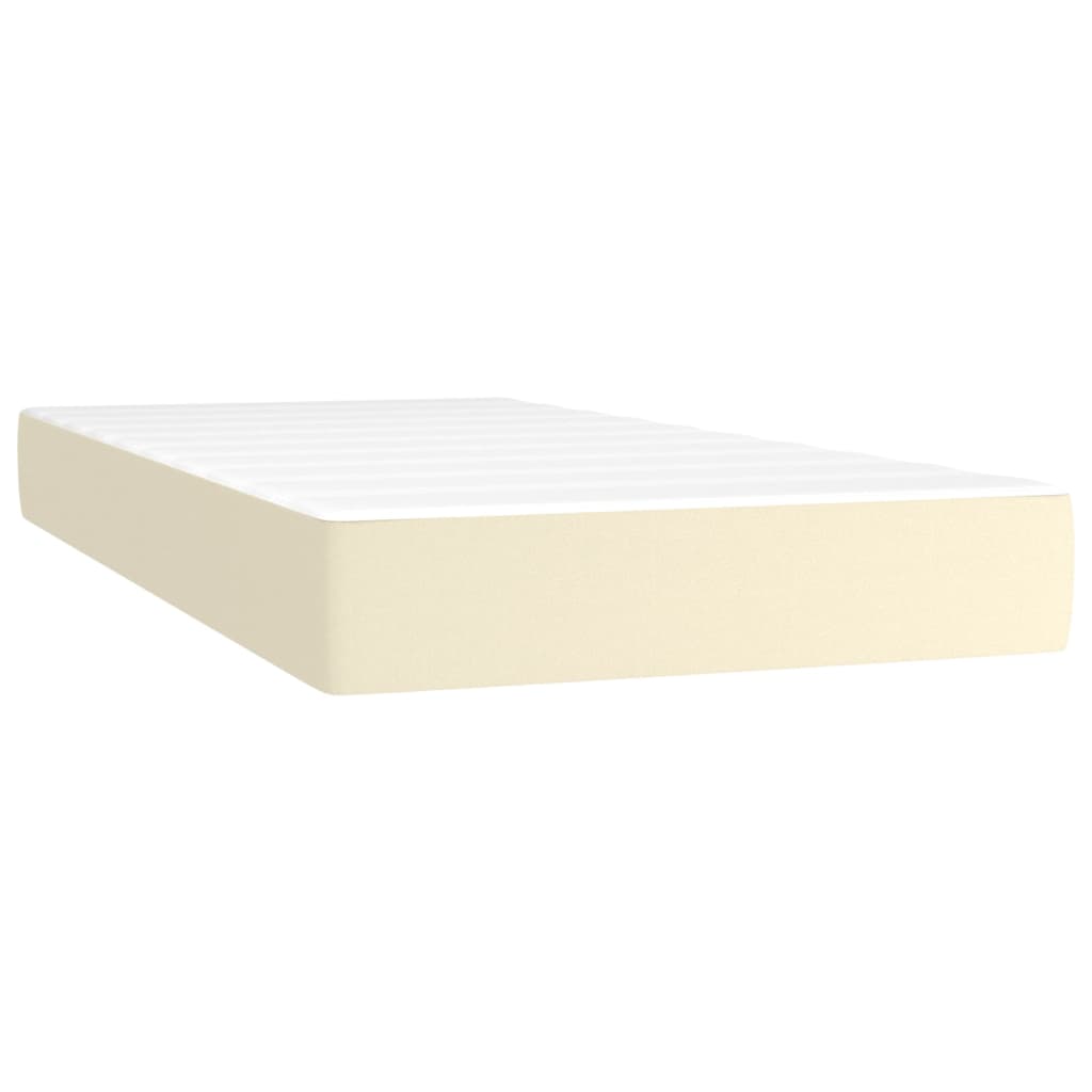 Boxspringbett mit Matratze Creme 80x200 cm Kunstleder
