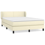 Boxspringbett mit Matratze Creme 140x190 cm Kunstleder
