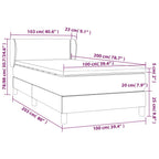 Boxspringbett mit Matratze Weiß 100x200 cm Kunstleder