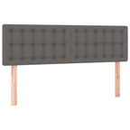 Boxspringbett mit Matratze Grau 140x190 cm Kunstleder