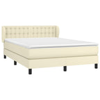 Boxspringbett mit Matratze Creme 140x200 cm Kunstleder
