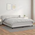 Boxspringbett mit Matratze Weiß 180x200 cm Kunstleder