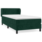 Boxspringbett mit Matratze Dunkelgrün 90x200 cm Samt