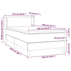 Boxspringbett mit Matratze Hellgrau 100x200 cm Samt