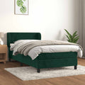 Boxspringbett mit Matratze Dunkelgrün 100x200 cm Samt