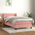Boxspringbett mit Matratze Rosa 100x200 cm Samt