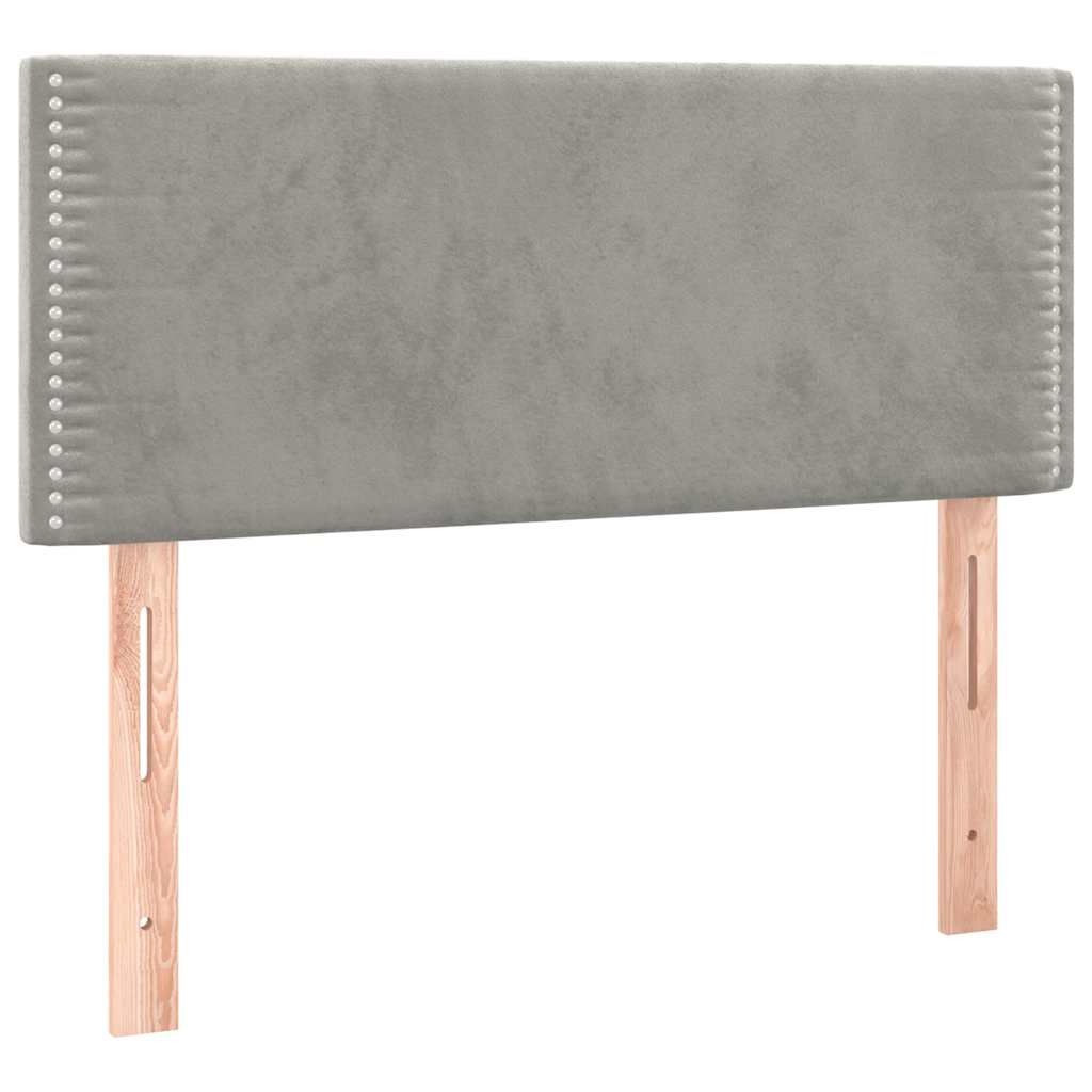 Boxspringbett mit Matratze Hellgrau 100x200 cm Samt