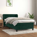 Boxspringbett mit Matratze Dunkelgrün 90x190 cm Samt