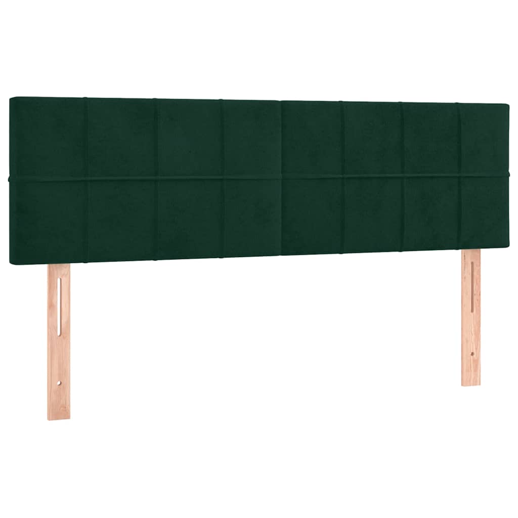Boxspringbett mit Matratze Dunkelgrün 140x190 cm Samt