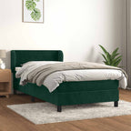 Boxspringbett mit Matratze Dunkelgrün 80x200 cm Samt