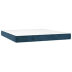 Boxspringbett mit Matratze Dunkelblau 160x200 cm Samt
