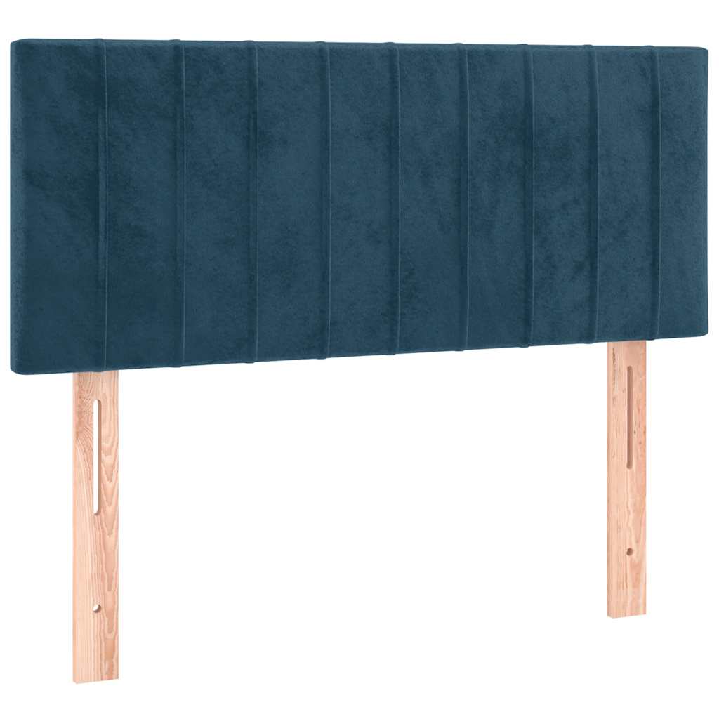 Boxspringbett mit Matratze Dunkelblau 90x200 cm Samt
