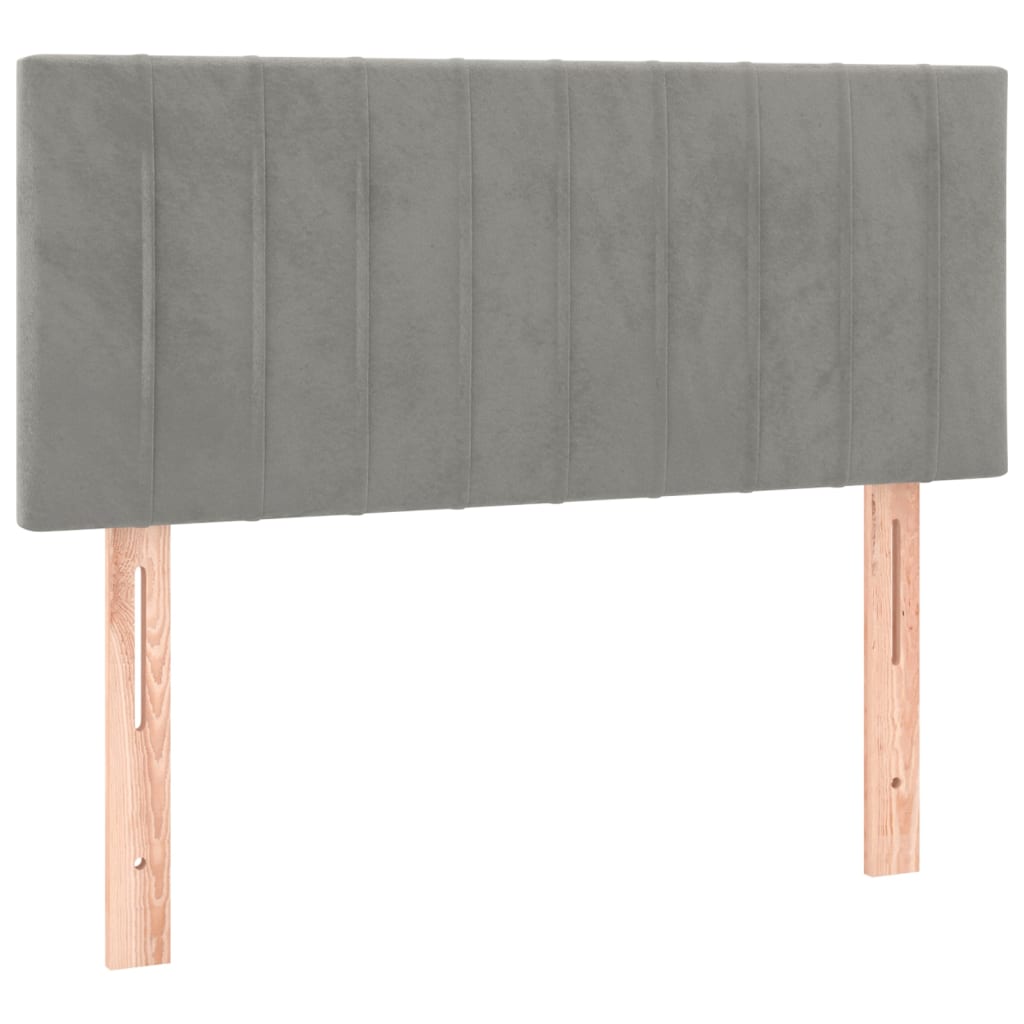 Boxspringbett mit Matratze Hellgrau 100x200 cm Samt