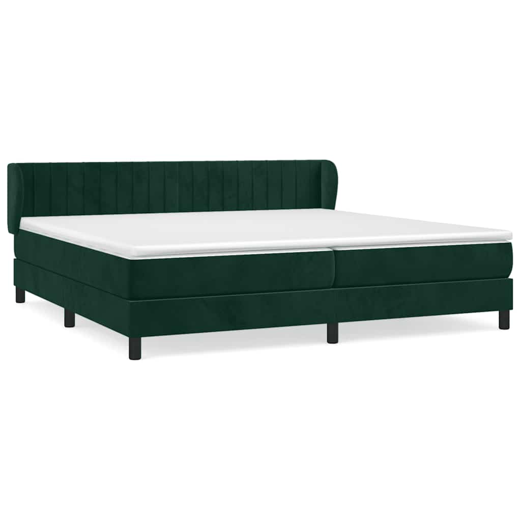 Boxspringbett mit Matratze Dunkelgrün 200x200 cm Samt