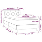 Boxspringbett mit Matratze Dunkelgrau 80x200 cm Samt