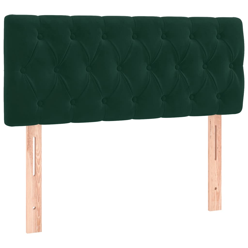 Boxspringbett mit Matratze Dunkelgrün 90x190 cm Samt