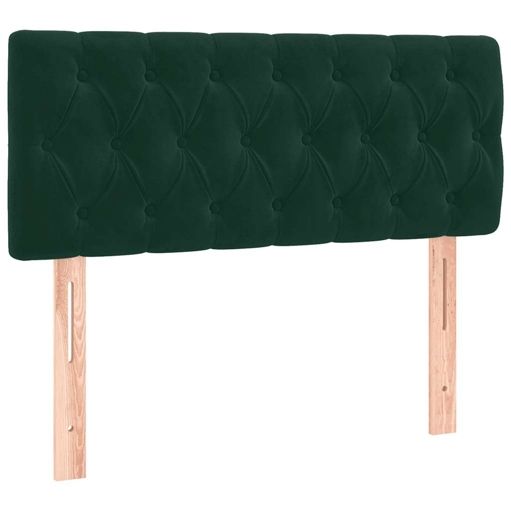 Boxspringbett mit Matratze Dunkelgrün 90x200 cm Samt