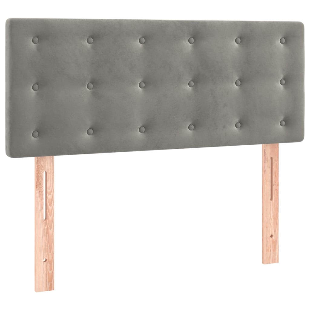 Boxspringbett mit Matratze Hellgrau 100x200 cm Samt