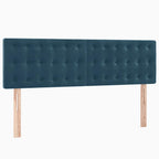 Boxspringbett mit Matratze Dunkelblau 140x190 cm Samt