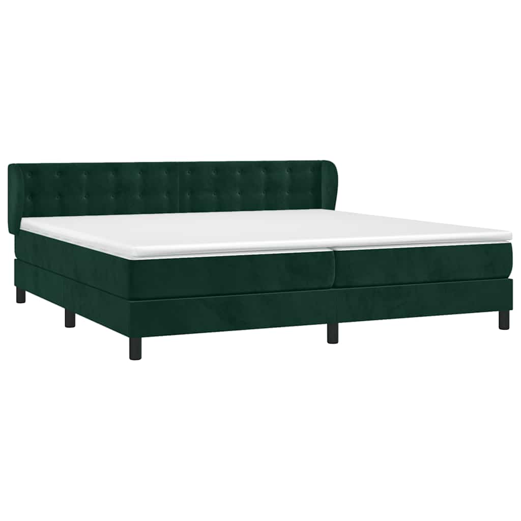 Boxspringbett mit Matratze Dunkelgrün 200x200 cm Samt