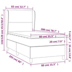 Boxspringbett mit Matratze Taupe 80x200 cm Stoff