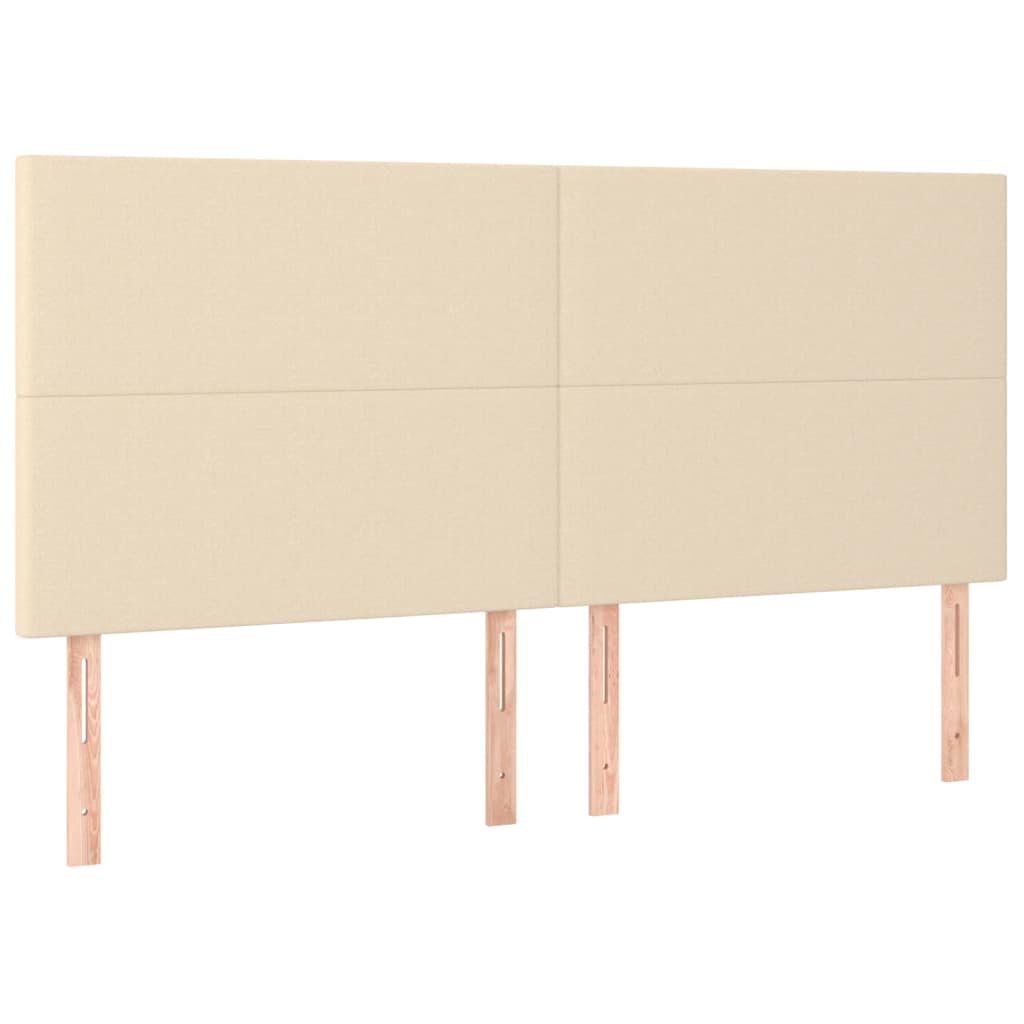 Boxspringbett mit Matratze Creme 200x200 cm Stoff