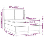 Boxspringbett mit Matratze Hellgrau 140x190 cm Stoff