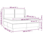 Boxspringbett mit Matratze Taupe 180x200 cm Stoff